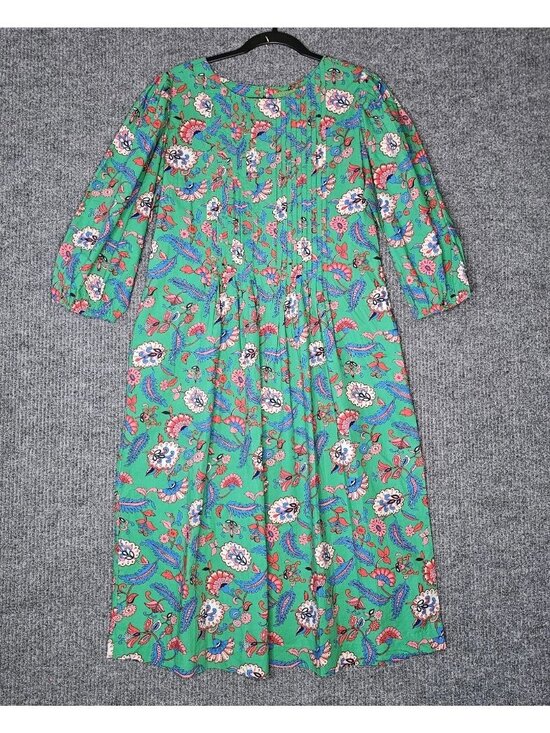 Clare V Dresses & Skirts - Clare V Francoise Floral Paisley Midi Dress L Pockets Cotton Pintuck Pleats